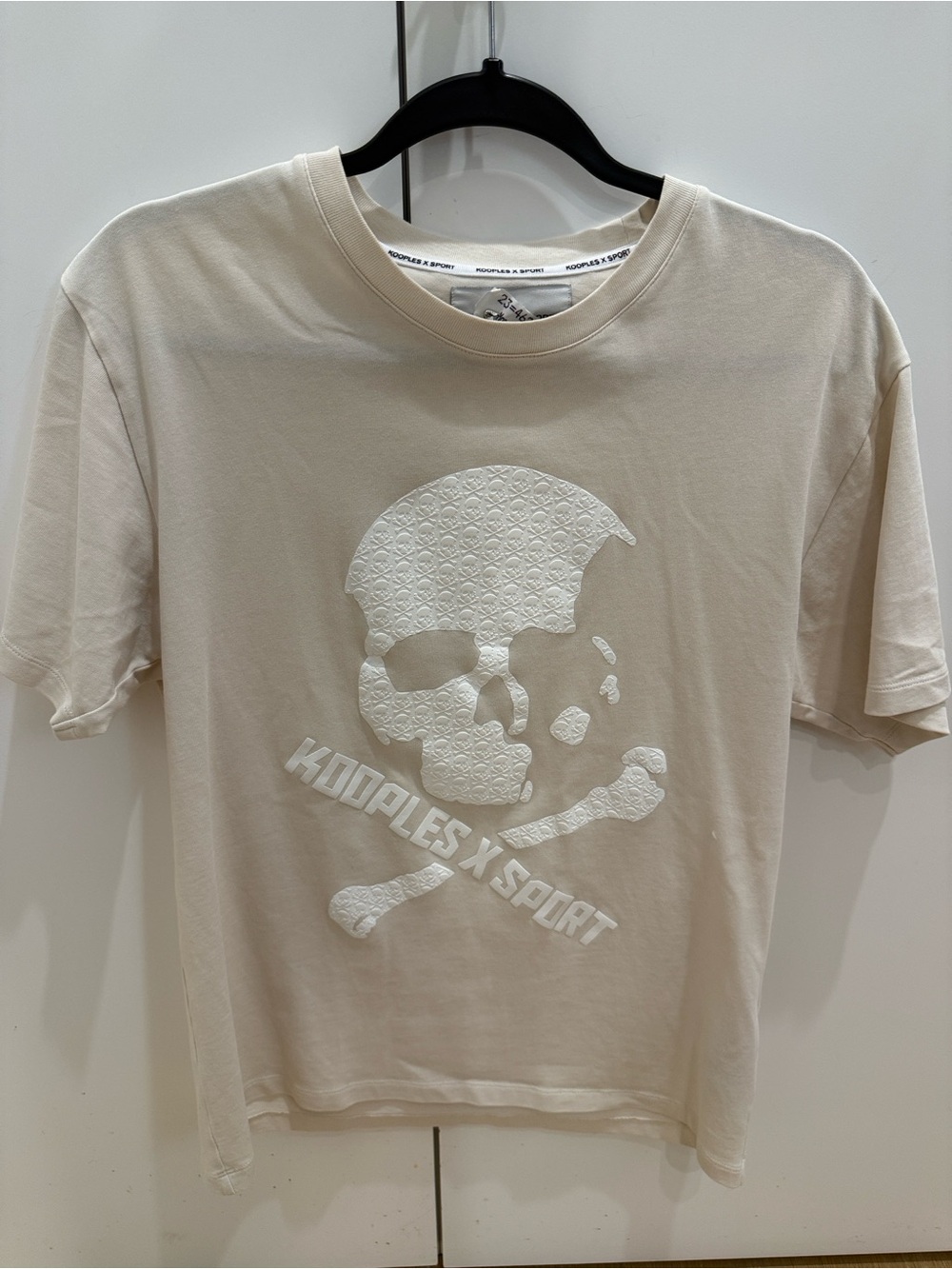 The Kooples Beige Short-Sleeve Skull Graphic Tee